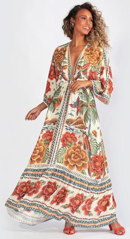 Vestido Viscose Rio de Cor Bege