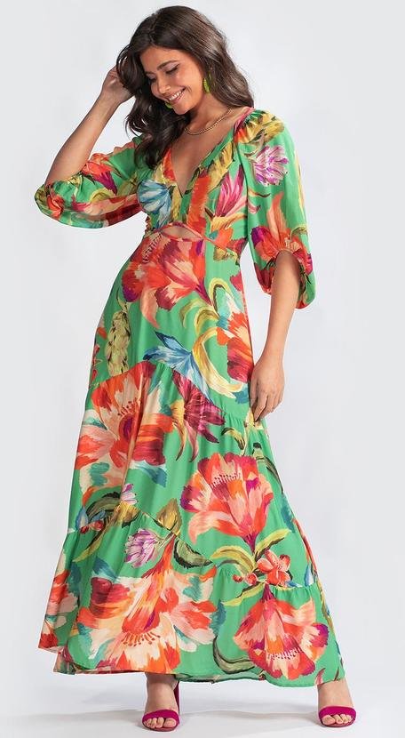 Vestido Viscose Tropicarte Verde