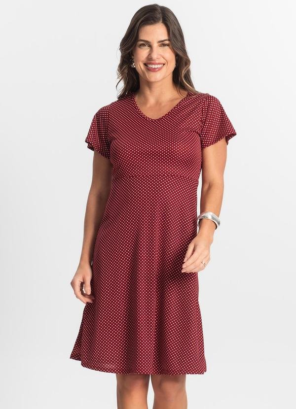 Imagem principal Vestido Feminino Evasê Estampado Vermelho Select Select