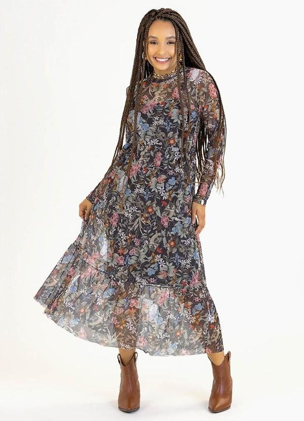 Vestido Adulto em Tule e Viscolycra Preto