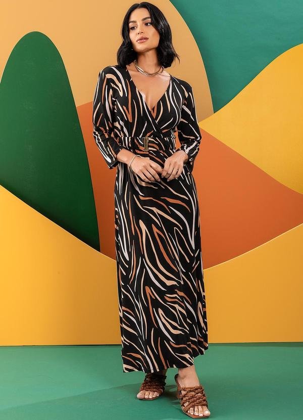 Vestido Acqua Terroso em Malha de Viscose