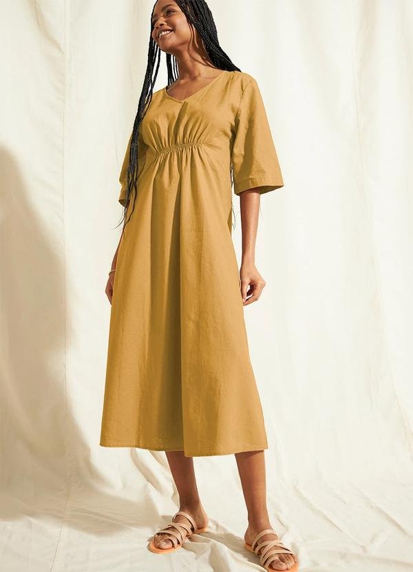 Imagem principal Vestido Amarelo Escuro em Linho bonprix bonprix