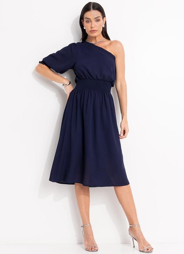 Imagem principal Vestido Azul Escuro em Crepe Plano Quintess Quintess