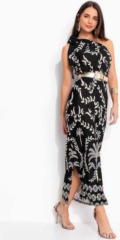 Imagem principal Vestido Barrado Coqueiros em Malha de Viscose Quintess Quintess