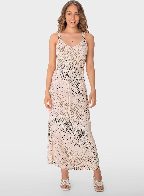 Imagem principal Vestido Bege Midi Animal Print Malwee Malwee