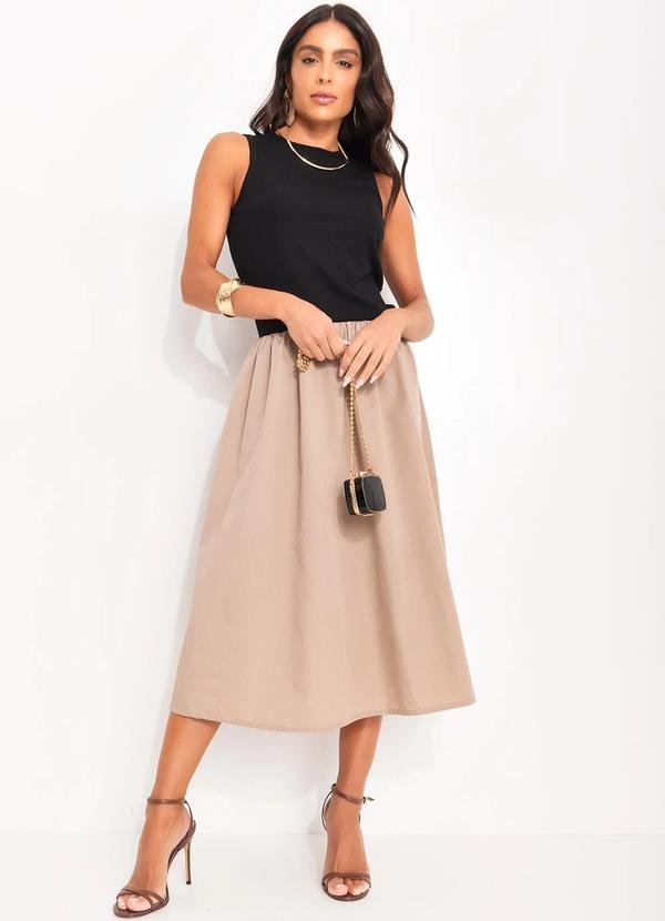 Imagem principal Vestido Caqui em Tricoline Quintess Quintess