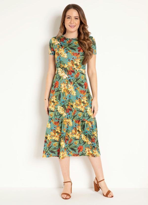 Imagem principal Vestido com Babado Floral Verde Rosalie Rosalie