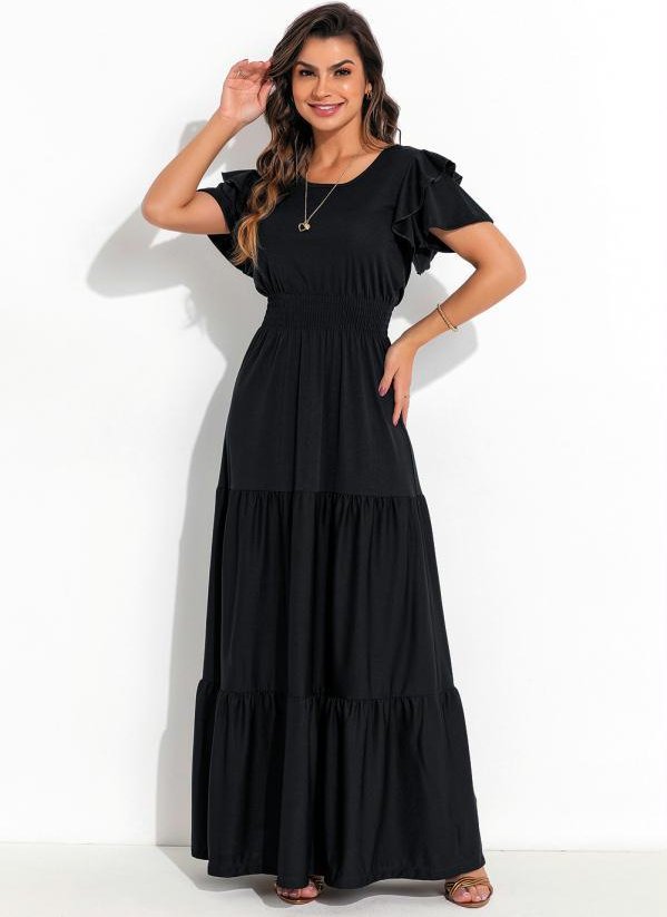 Imagem principal Vestido com Babado Preto Rosalie Rosalie