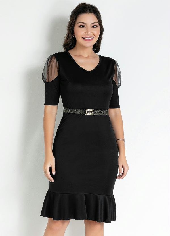 Imagem principal Vestido com Transparência Preto Rosalie Rosalie