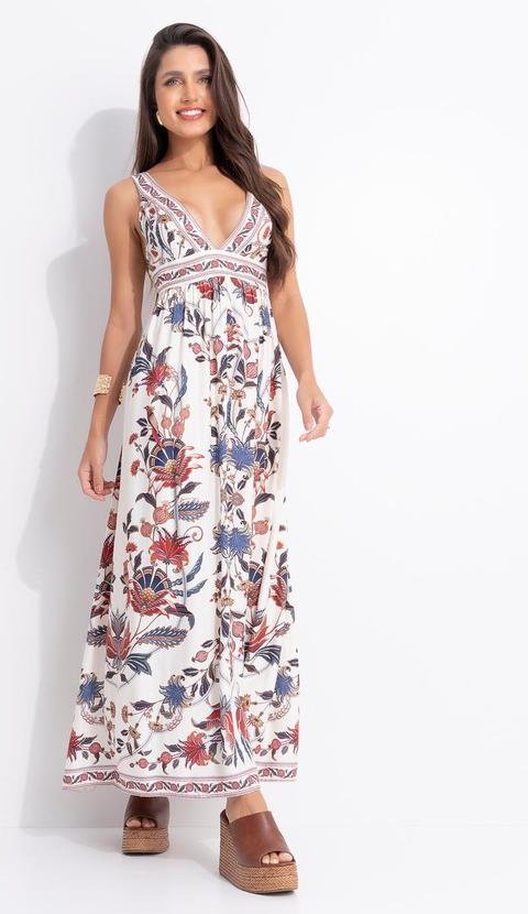 Vestido Cropped Bohoflor Bege