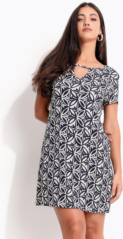 Imagem principal Vestido em Viscose com Elastano Azul Quintess Quintess