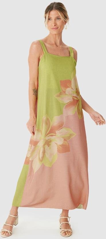 Imagem principal Vestido Evasê Mídi Tropical Verde Malwee Malwee