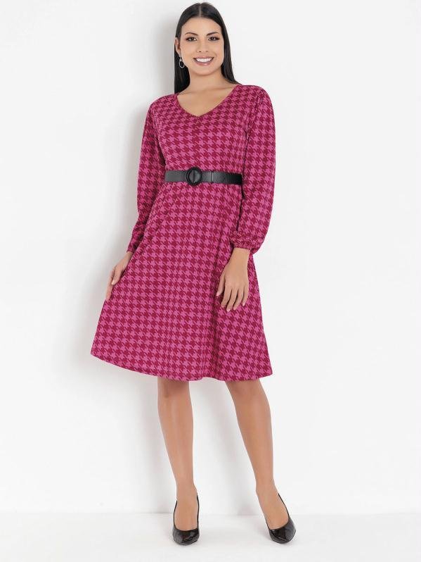 Imagem principal Vestido Evasê Pied de Poule Rosalie Rosalie