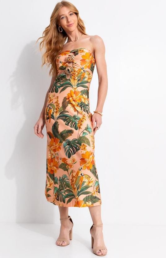 Vestido Flor Canto dos Pássaros Rosa