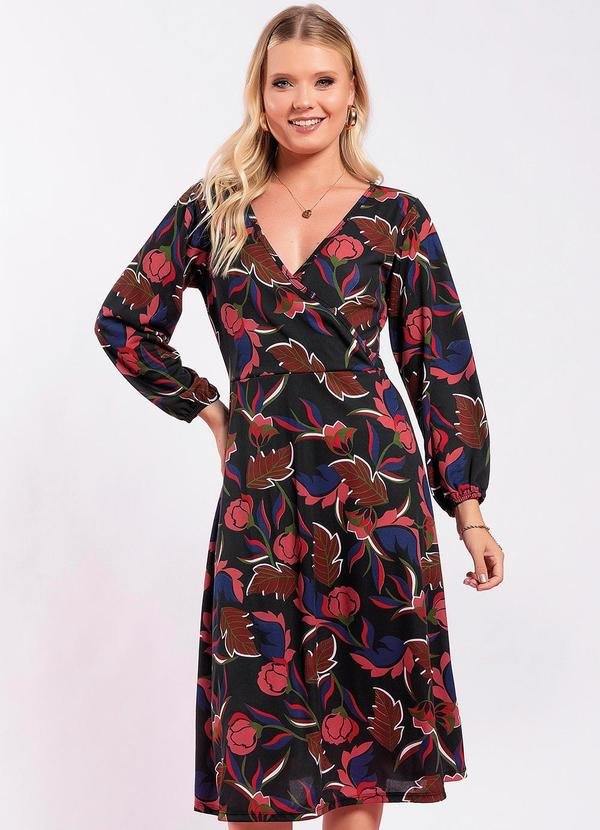 Vestido Floral Invernal em Malha