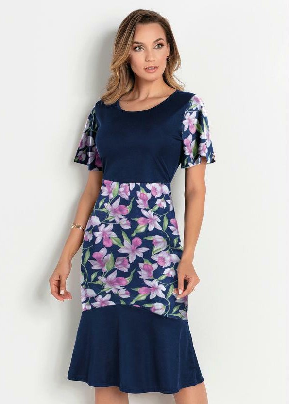 Imagem principal Vestido Floral MarinhoCom Babado Rosalie Rosalie