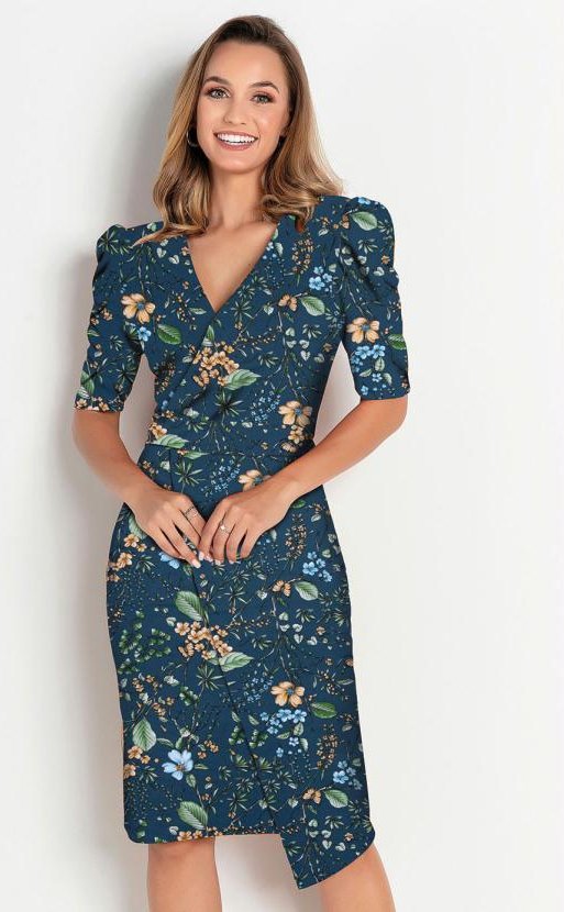 Vestido Floral Marinho