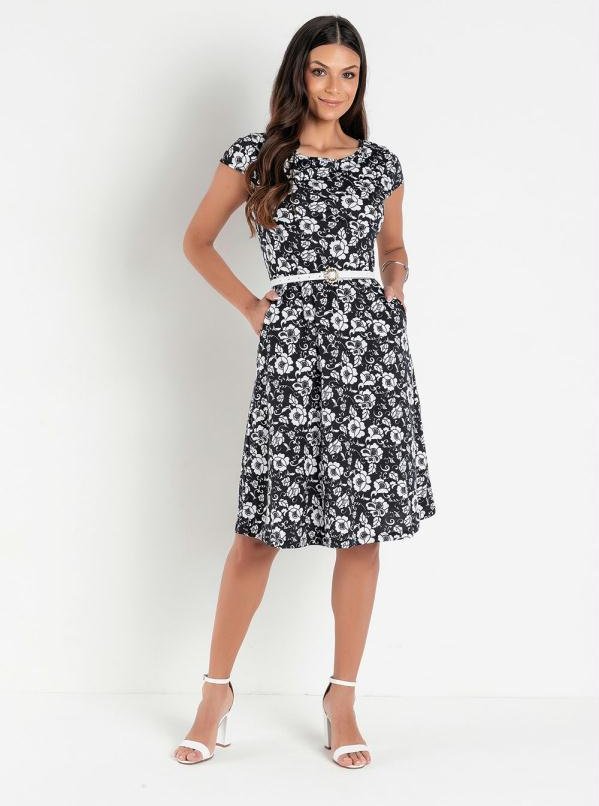 Imagem principal Vestido Floral Preto com Bolso Rosalie Rosalie