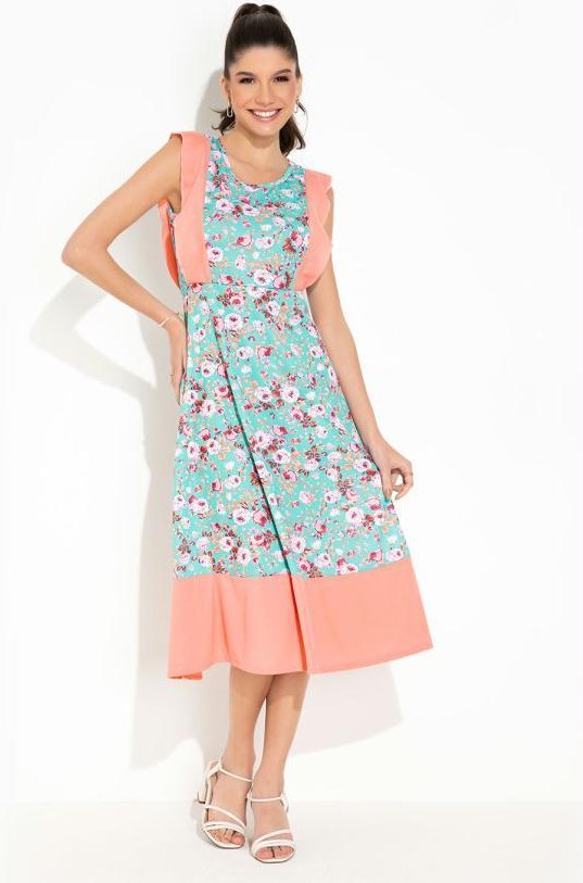 Imagem principal Vestido Floral Rosa com Babado Rosalie Rosalie