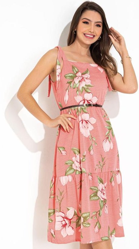 Imagem principal Vestido Floral Rosa em Malha Rosalie Rosalie