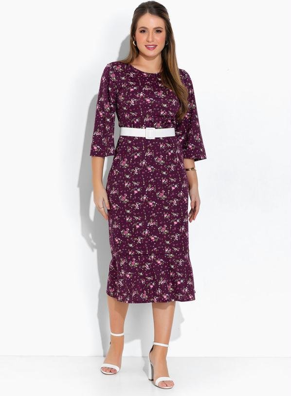 Imagem principal Vestido Floral Roxo Babado Rosalie Rosalie