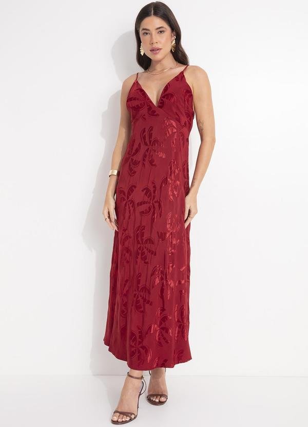 Vestido Jacquard Coqueirada Vermelho