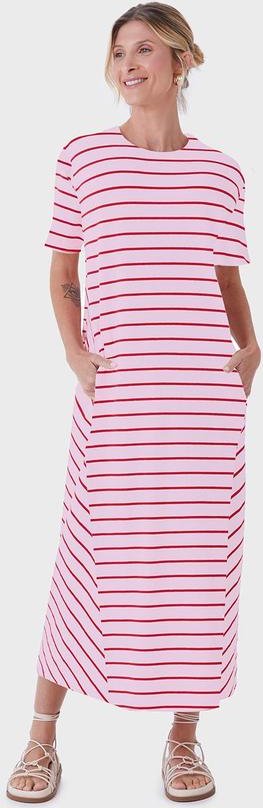 Imagem principal Vestido Listrado Mídi Vermelho Malwee Malwee