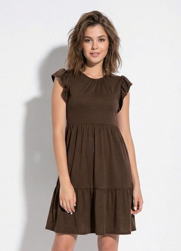 Imagem principal Vestido Marrom com Manga em Babado Moda Pop Moda Pop