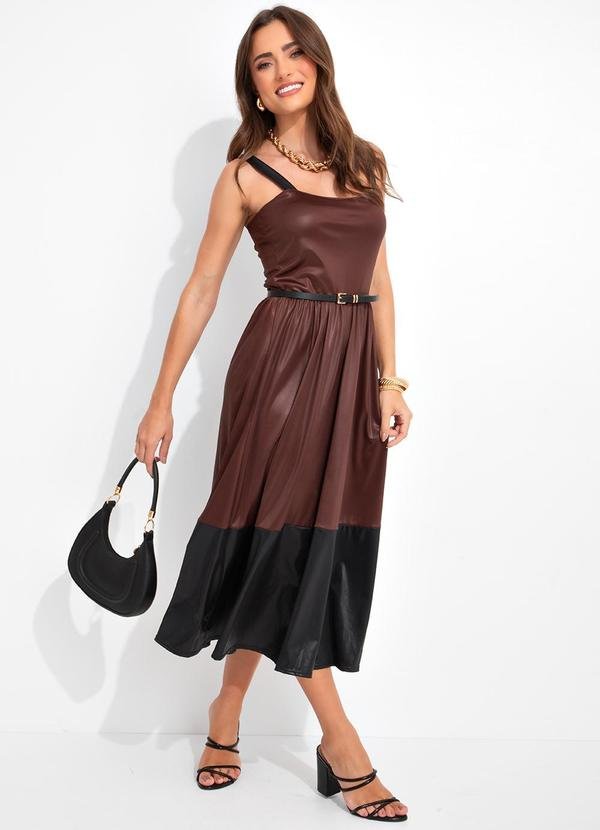 Imagem principal Vestido Marrom em Cirrê Marguerite Marguerite