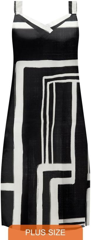 Imagem principal Vestido Midi de Alças com Decote em V Preto Lunender Mais Mulher Lunender Mais Mulher