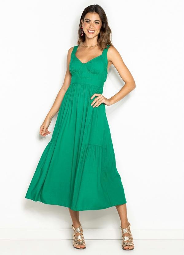 Vestido Midi de Linho Verde