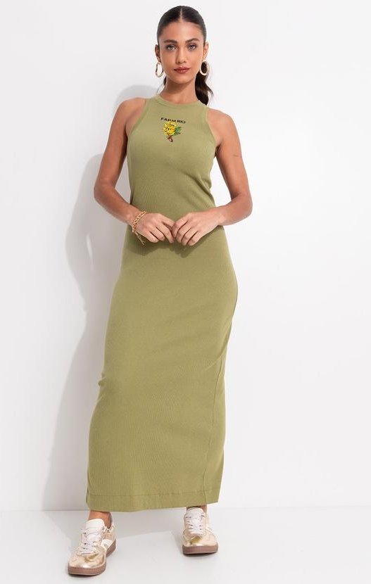 Imagem principal Vestido Midi Rib Cacho de Banana Verde FARM FARM