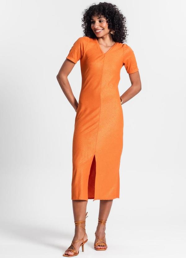 Imagem principal Vestido Midi Ribana Canelada Laranja Rovitex Rovitex