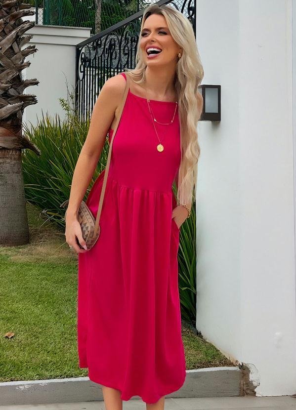 Imagem principal Vestido Midi Rosa com Alças Moda Pop Moda Pop