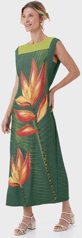 Imagem principal Vestido Mídi Tropical Verde Escuro Malwee Malwee