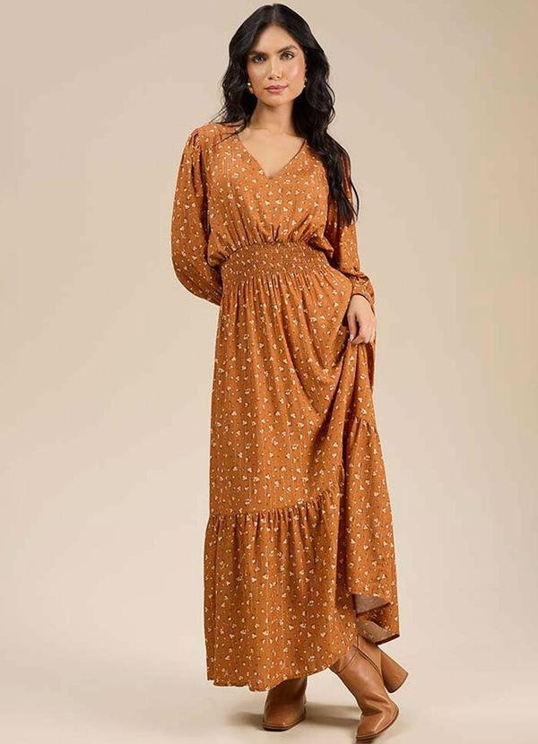 Imagem principal Vestido Midi Viscose Estampada Marrom Angel Angel