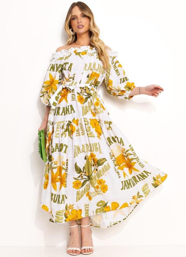 Vestido Ombro a Ombro Amarelo