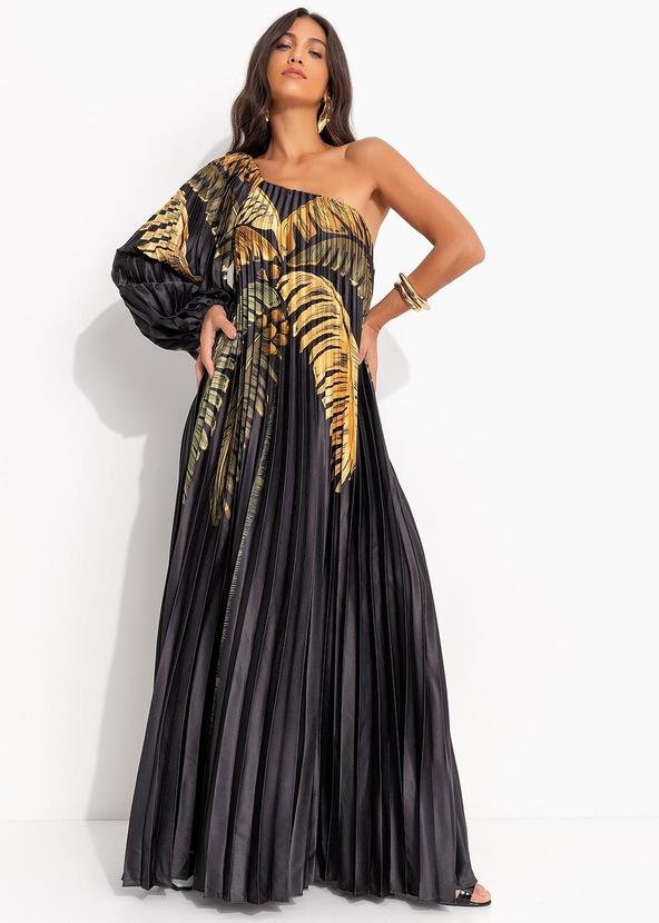 Vestido Plissado Itacaré Preto