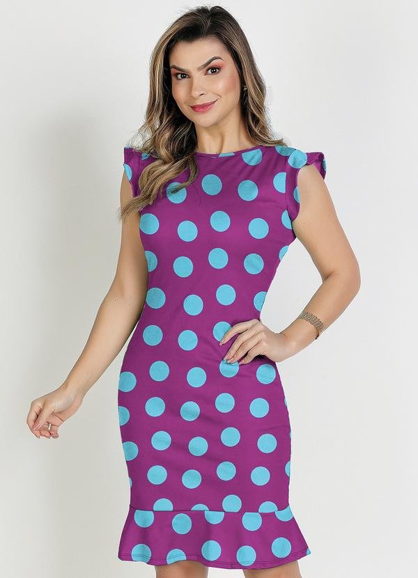 Imagem principal Vestido Poá Fúcsia com Babado Rosalie Rosalie