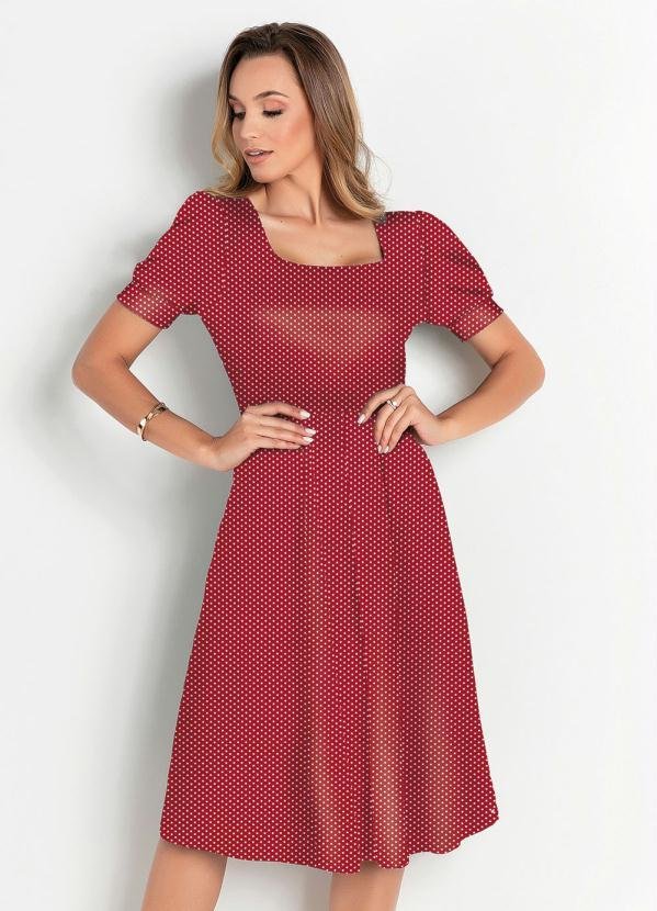 Imagem principal Vestido Poá Vermelha Manga 3/4 Rosalie Rosalie