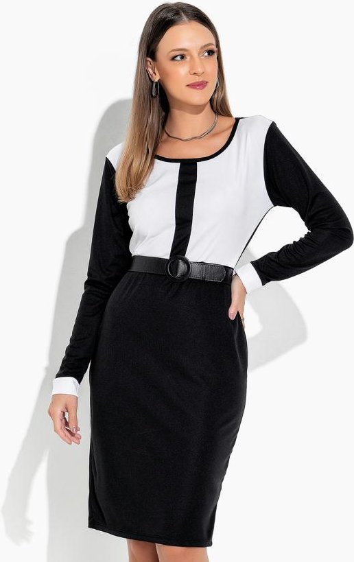 Imagem principal Vestido Preto/Branco com Recorte Rosalie Rosalie