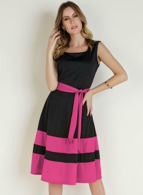 Imagem principal Vestido Preto/Pink com Faixa Rosalie Rosalie