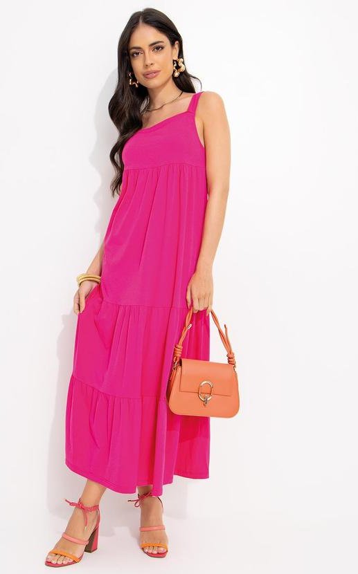 Imagem principal Vestido Rosa em Malha de Algodão Quintess Quintess