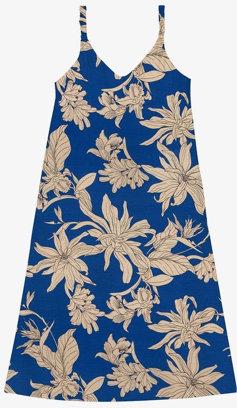 Imagem principal Vestido Super Midi Visco Maquinetada Azul Rovitex Rovitex