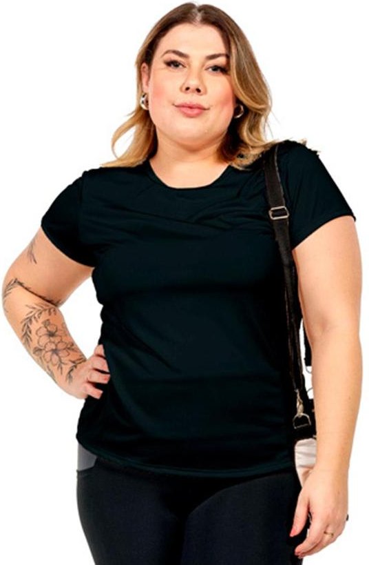 Imagem principal Blusa com Recorte Feminina Preto Cobertura Cobertura