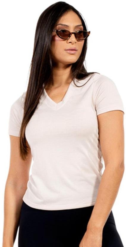 Imagem principal Blusa Feminina Fitness Bege Cobertura Cobertura