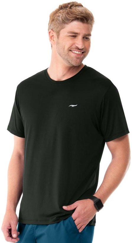Camiseta Fitness Masculina Lisa Preto