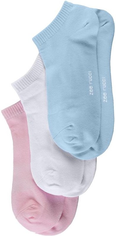 Kit com 3 pares Meias Cano Invisível Azul