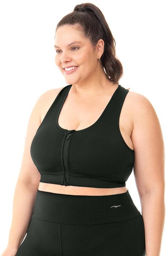 Imagem principal Top Plus Size com Zíper e Bojo Removível Preto Zee Rucci Zee Rucci