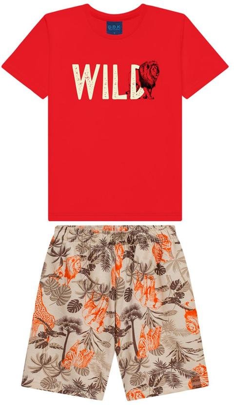Imagem principal Conjunto Camiseta e Bermuda Infantil Vermelha Ddk Ddk